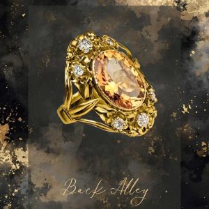 Beautiful Bohemian 14 KT Gold Plated Simulated Yellow Topaz Ring