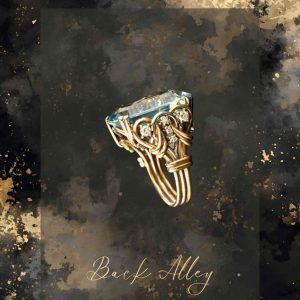 18K-Gold-Plated-Princess-Cut-Simulated-Blue-Topaz-and-Cubic-Zirconia-Ring-