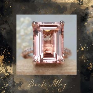 Pink Topaz Emerald Cut Ring