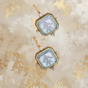 Vintage-Edwardian-Style-Blue-Intaglio-Earrings-