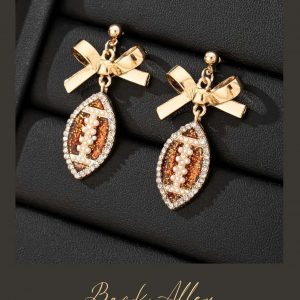 Vintage Sweet Pearl and Bow "Football" Earrings