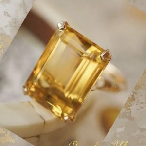 Golden Topaz Emerald Cut Ring